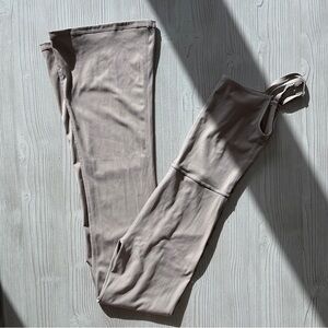 Women's Taupe Flare Workout Onesie